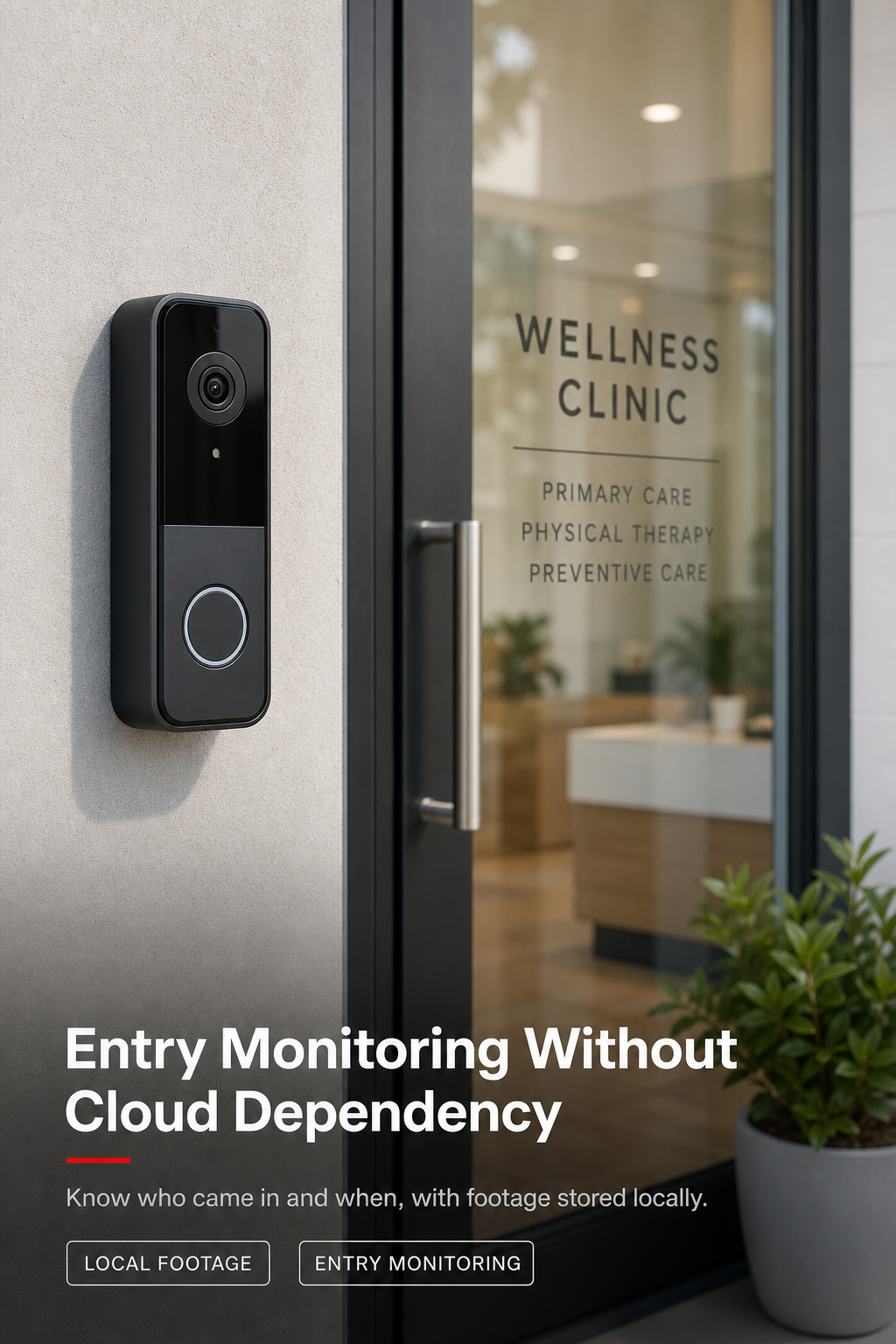 A waiting-area occupancy sensor tracking real-time capacity in a clinic.