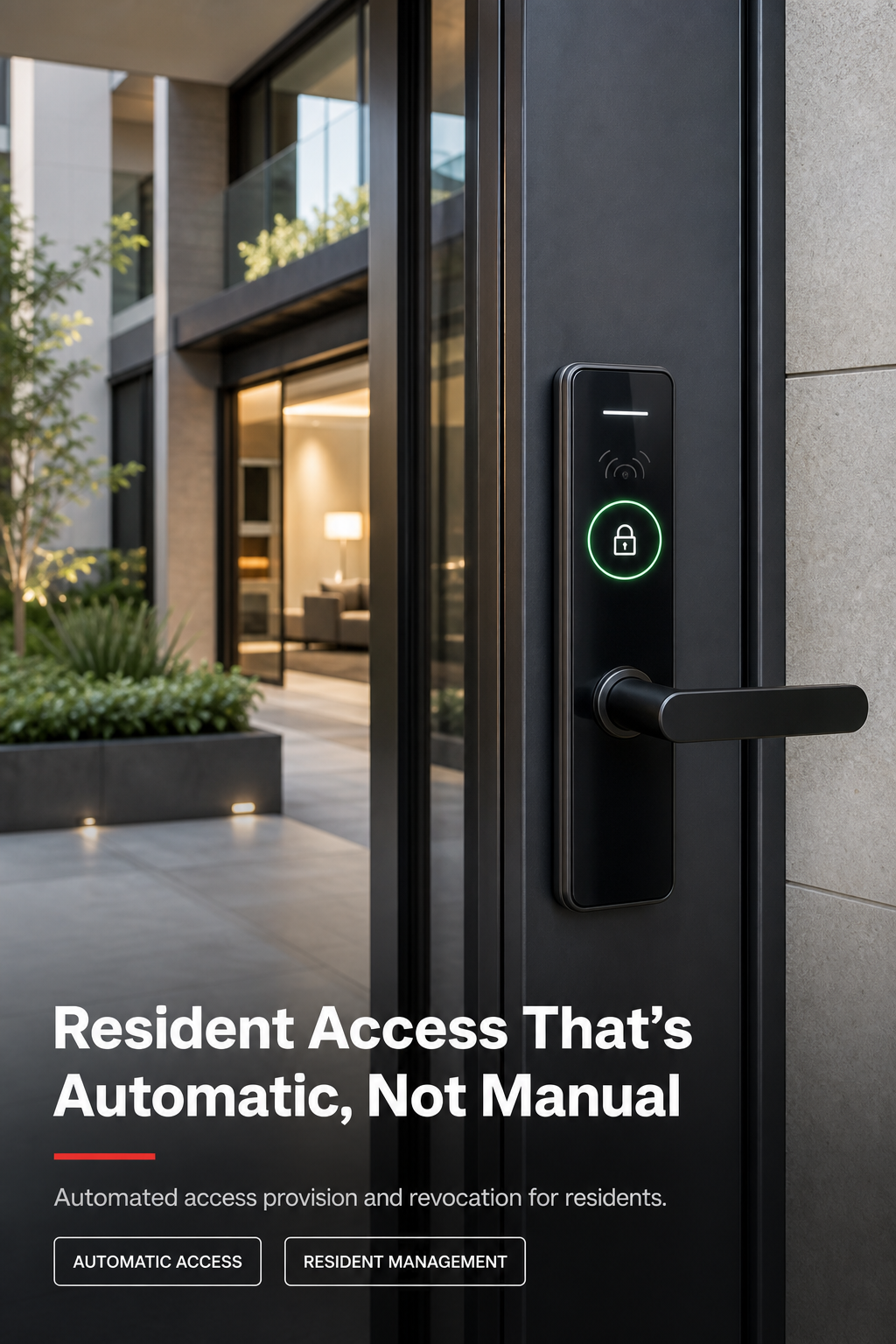Resident garage access being provisioned automatically for a new move-in.