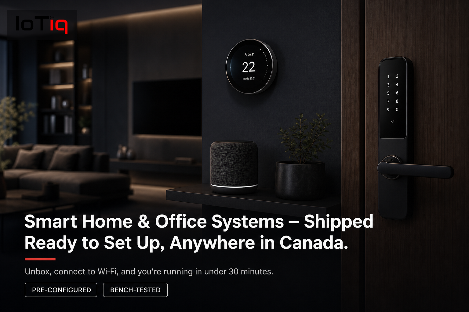 Professional smart home installation in a Canadian home with integrated devices and installer