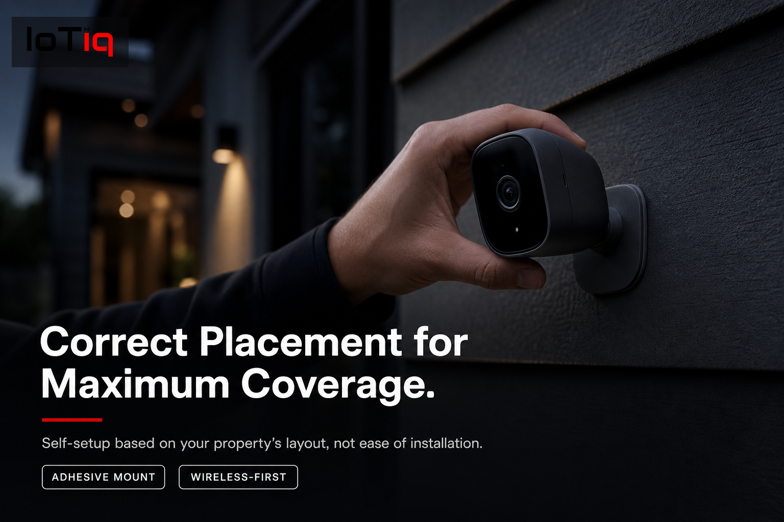 Smart home camera being installed for maximum coverage in a living room
