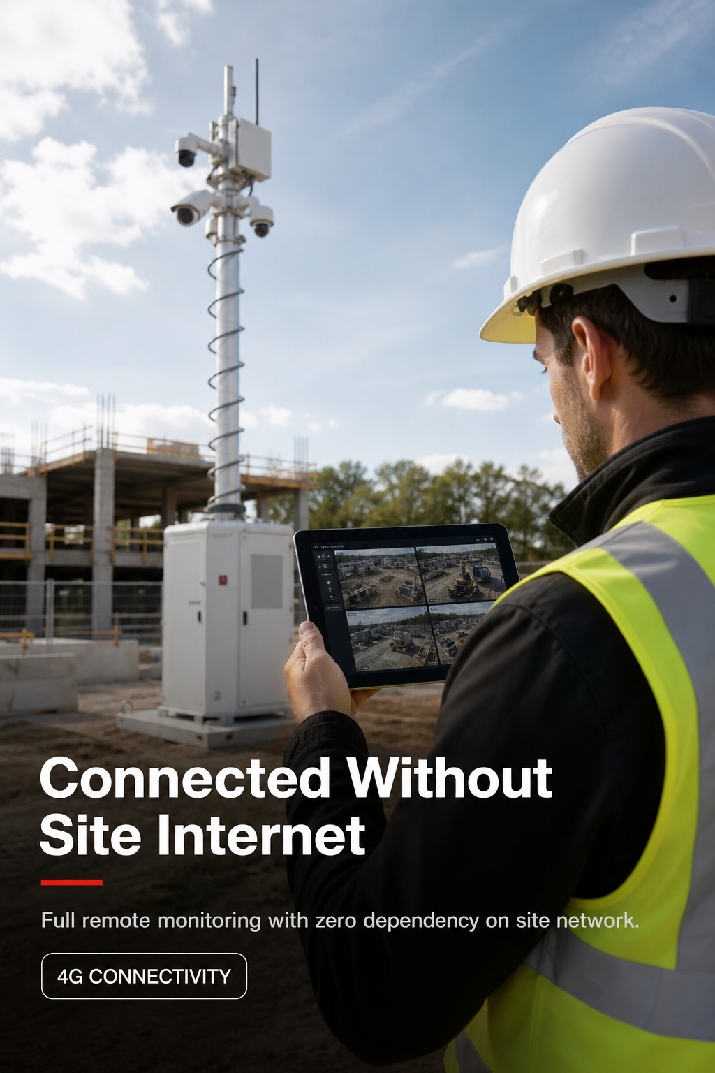 A site manager receiving a motion alert notification for after-hours activity.