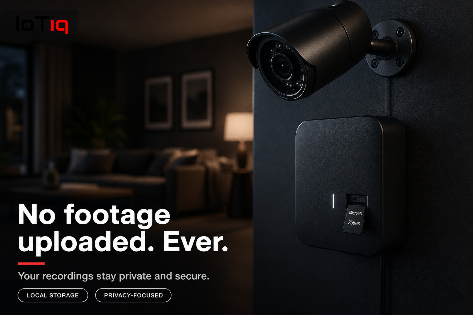 Privacy-focused security camera with local storage device