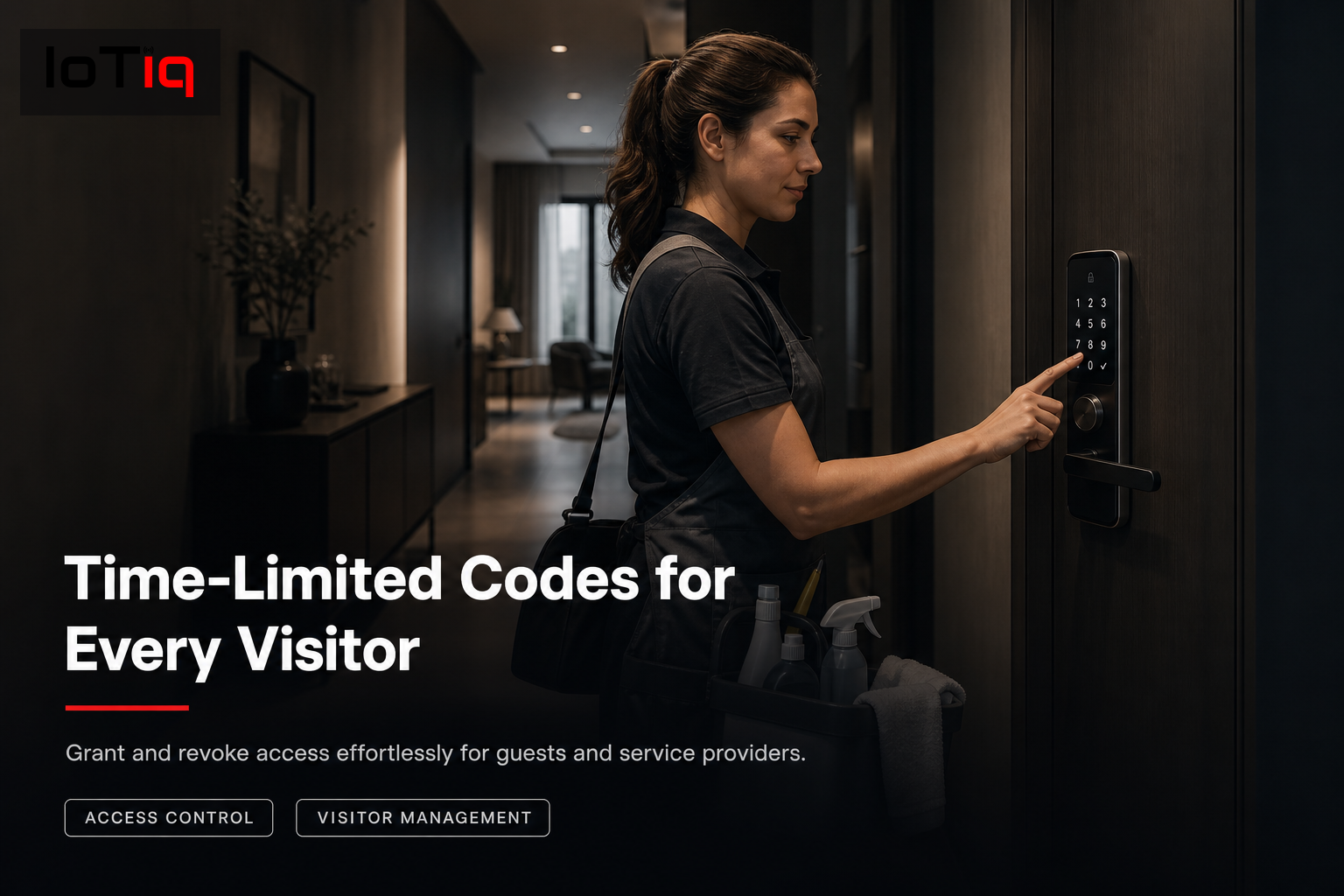 Smart door lock allowing access to a cleaner with time-limited codes